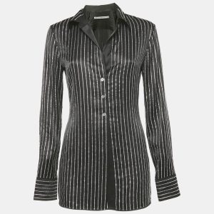 Alexander Wang  Black Embellished Striped Silk Satin Shirt S, Shirts & Tops - Luxury Closet catalog