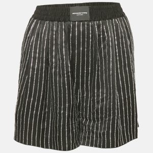 Alexander Wang Black Embellished Striped Satin Shorts L, Shorts - Luxury Closet catalog