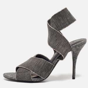 Alexander Wang Grey/Black Canvas Ankle Wrap Sandals Size 37, Sandals - Luxury Closet catalog