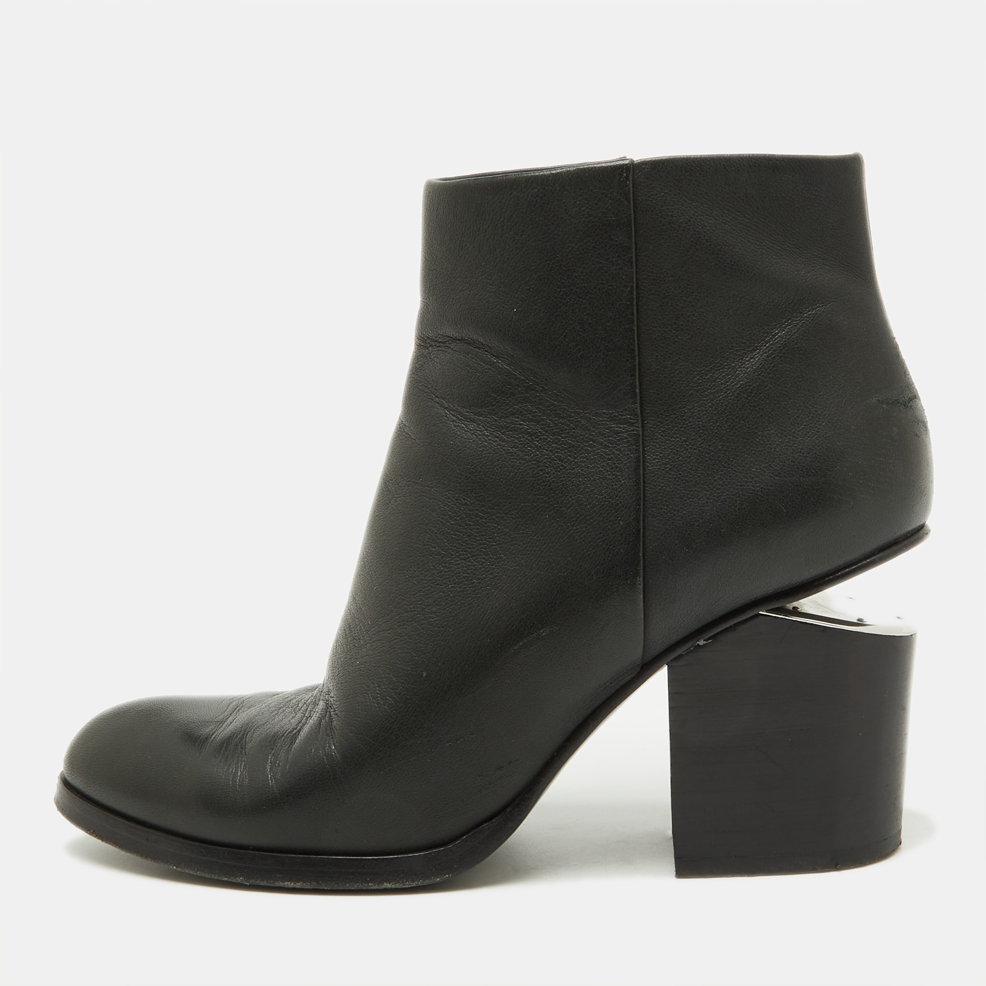 Alexander Wang Black Leather Block Heel Ankle Length Boots Size 39, Boots - Luxury Closet catalog