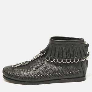 Alexander Wang Black Leather Fringe Montana Ankle Boots Size 38, Boots - Luxury Closet catalog