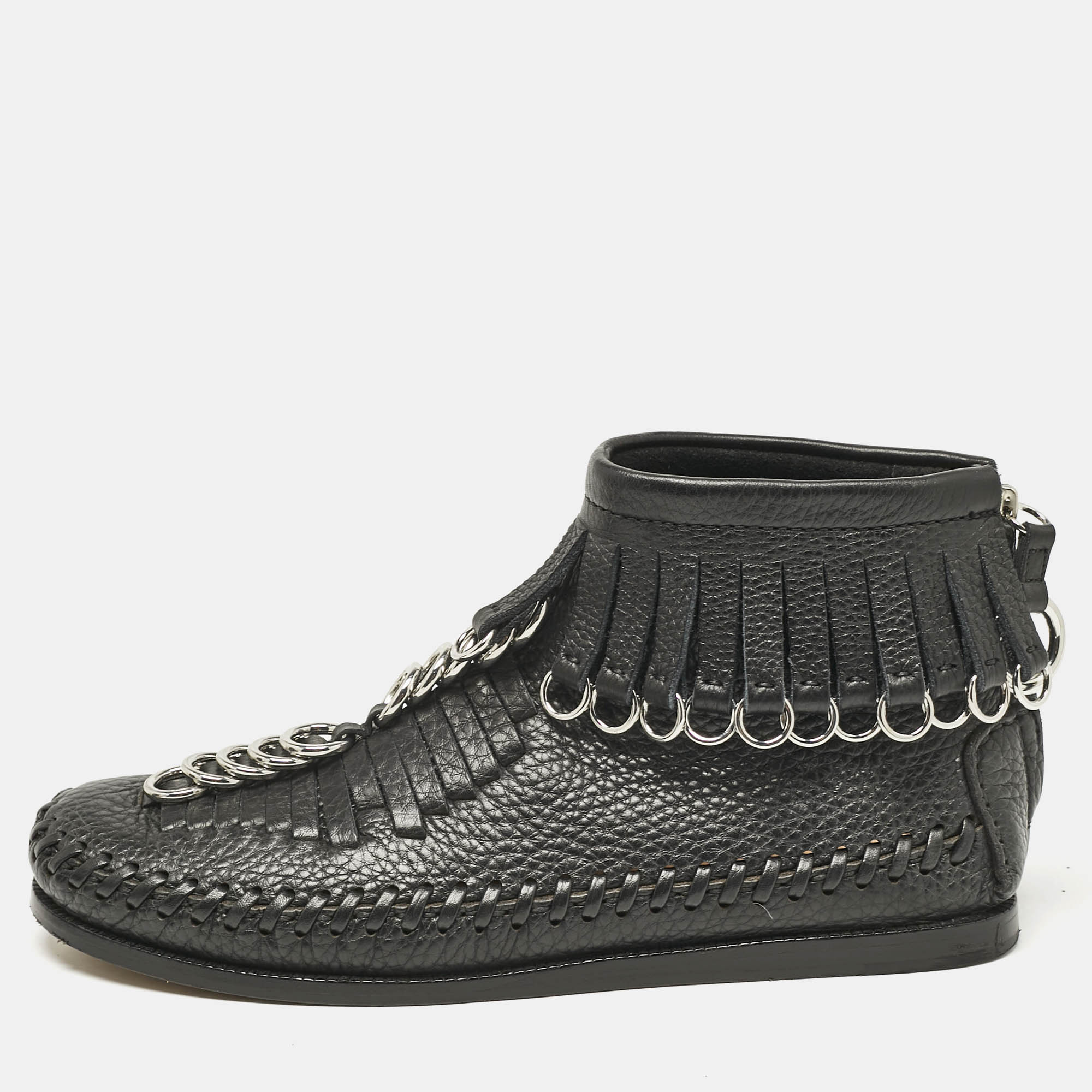 Alexander Wang Black Leather Fringe Montana Ankle Boots Size 38, Boots - Luxury Closet catalog