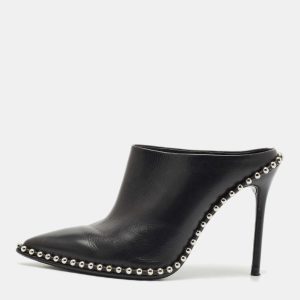Alexander Wang Black Leather Eri Studded Pointed Toe Mules Size 37, Sandals - Luxury Closet catalog