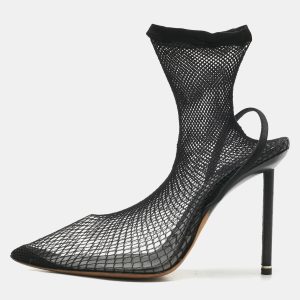 Alexander Wang Black Knit Fabric and PVC Caden Booties Size 39.5, Boots - Luxury Closet catalog