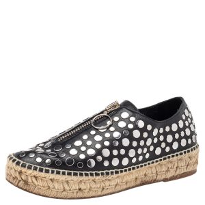 Alexander Wang Black Embellished Leather Platform Espadrille Flats Size 38, Flats - Luxury Closet catalog