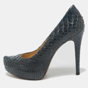 Alexandre Birman Navy Blue Python Leather Platform Pumps Size 40, Pumps - Luxury Closet catalog