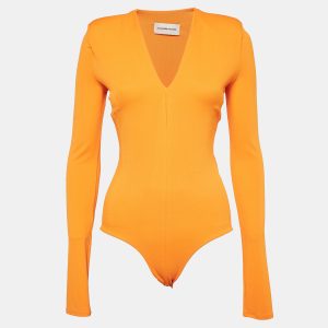 Alexandre Vauthier Orange Jersey V-Neck Bodysuit M, Shirts & Tops - Luxury Closet catalog