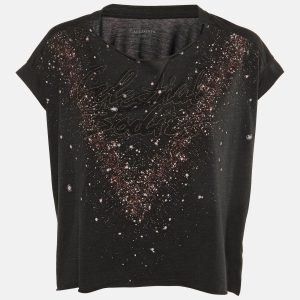 All Saints Black Celestial Print Jersey T-Shirt S, Shirts & Tops - Luxury Closet catalog