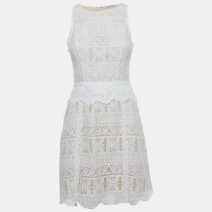 All Saints White Lace Sleeveless Mini Dress S, Dresses - Luxury Closet catalog