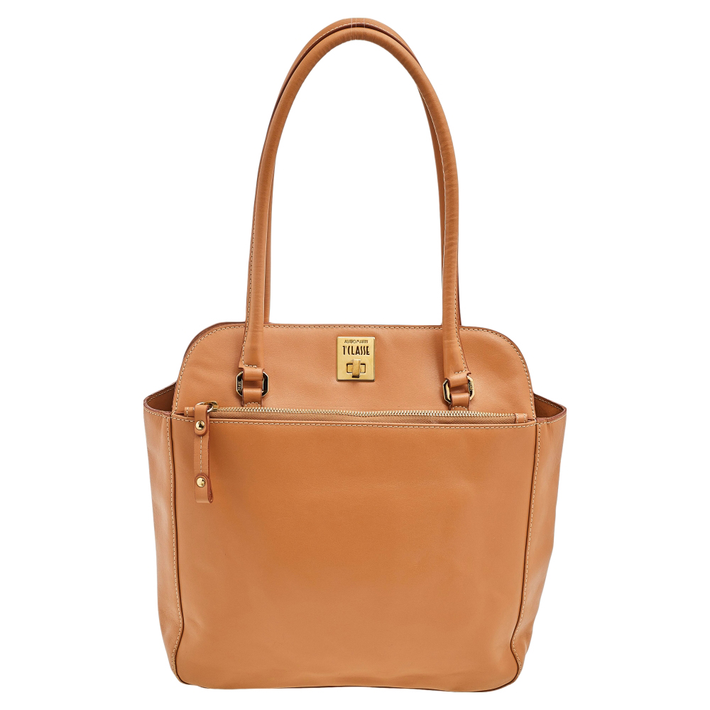 Alviero Martini 1A Classe Beige Leather Tote, Tote Handbags - Luxury Closet catalog