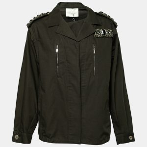 Amen Dark Green Cotton Crystal Embellished Epaulette Detail Military Jacket M, Coats & Jackets - Luxury Closet catalog