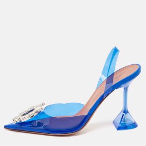 Amina Muaddi Blue PVC Begum Slingback Pumps Size 37, Pumps - Luxury Closet catalog