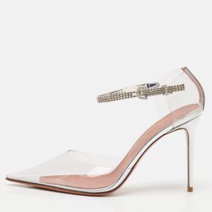 Amina Muaddi Transparent PVC and Leather Ursina Pumps Size 39, Pumps - Luxury Closet catalog
