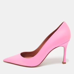 Amina Muaddi Pink Leather Sharon Pumps Size 39, Pumps - Luxury Closet catalog