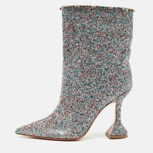 Amina Muaddi Multicolor Fabric and Glitter MIA MARTINI Ankle Length Boots Size 35, Boots - Luxury Closet catalog