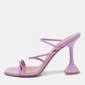 Amina Muaddi Purple Leather Naima Sandals Size 37, Sandals - Luxury Closet catalog