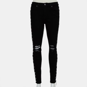Amiri Black Denim Side Chain Detail Distressed Skinny Jeans M, Jeans - Luxury Closet catalog