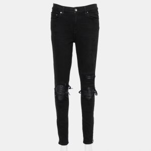 Amiri Black Denim Zipper Detail Distressed Jeans M, Jeans - Luxury Closet catalog