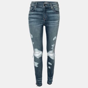 Amiri Blue Denim Distressed Ankle Zip Detailed Jeans M, Jeans - Luxury Closet catalog
