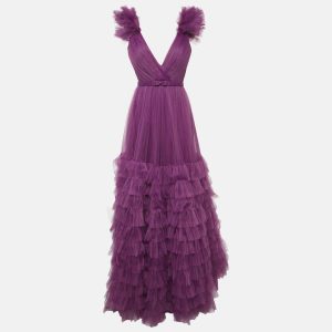 Ana Radu Purple Tulle Ruffled Gown XXL, Dresses - Luxury Closet catalog