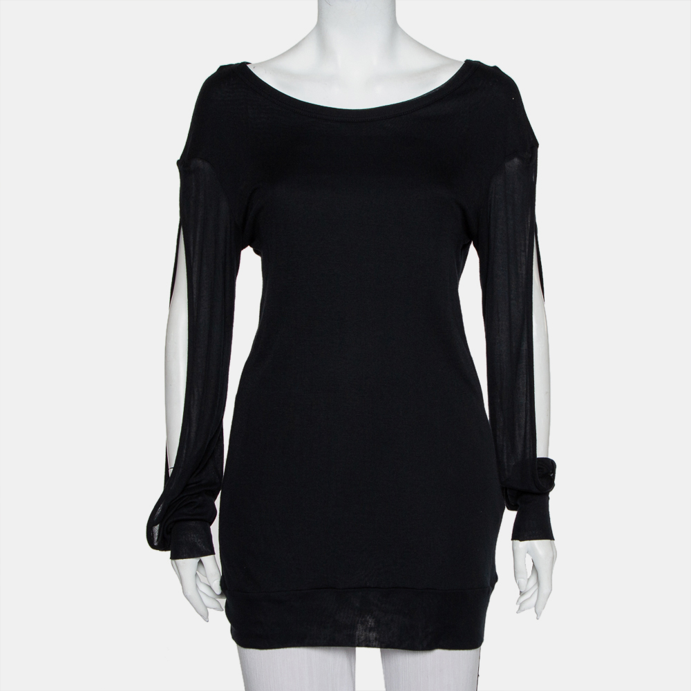 Ann Demeulemeester Black Modal Cutout Sleeve Detail T-Shirt M, Shirts & Tops - Luxury Closet catalog