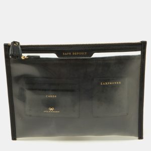 Anya Hindmarch Transparent/Black Pvc and Leather Clutch, Clutches & Special Occasion Bags - Luxury Closet catalog