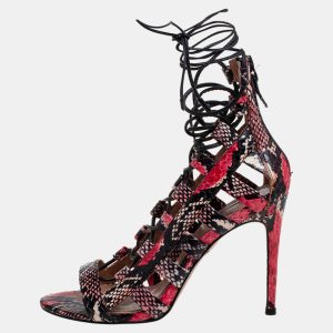 Aquazzura Multicolor Python Amazon Lace-up Sandals Size 38, Sandals - Luxury Closet catalog