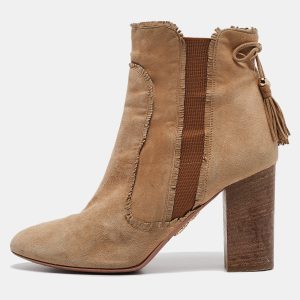 Aquazzura Brown Suede Tassel Accents Boots Size 39, Boots - Luxury Closet catalog