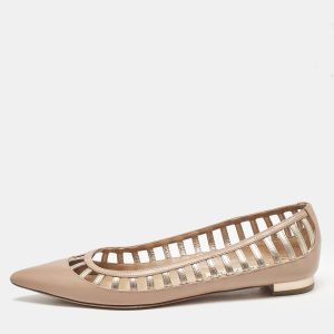Aquazzura Beige Leather Le Parisien Pointed Toe Ballet Flats Size 38, Flats - Luxury Closet catalog