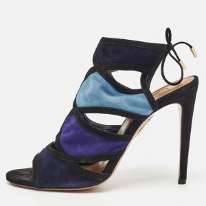 Aquazzura Multicolor Suede Vika Sandals Size 38.5, Sandals - Luxury Closet catalog