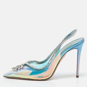 Aquazzura Transparent Crystal Embellished PVC Heaven Slingback Pumps Size 38.5, Pumps - Luxury Closet catalog