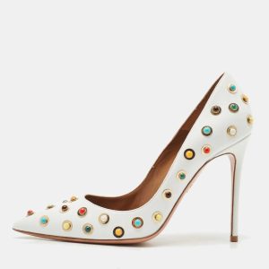 Aquazzura White Leather Byzantine Pumps Size 35.5, Pumps - Luxury Closet catalog
