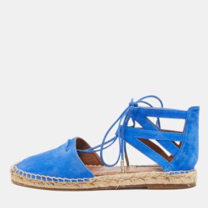 Aquazzura Blue Suede Belgravia Espadrille Flats Size 36.5, Flats - Luxury Closet catalog