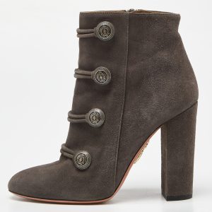 Aquazzura Grey Suede Detail Ankle Boots Size 37, Boots - Luxury Closet catalog