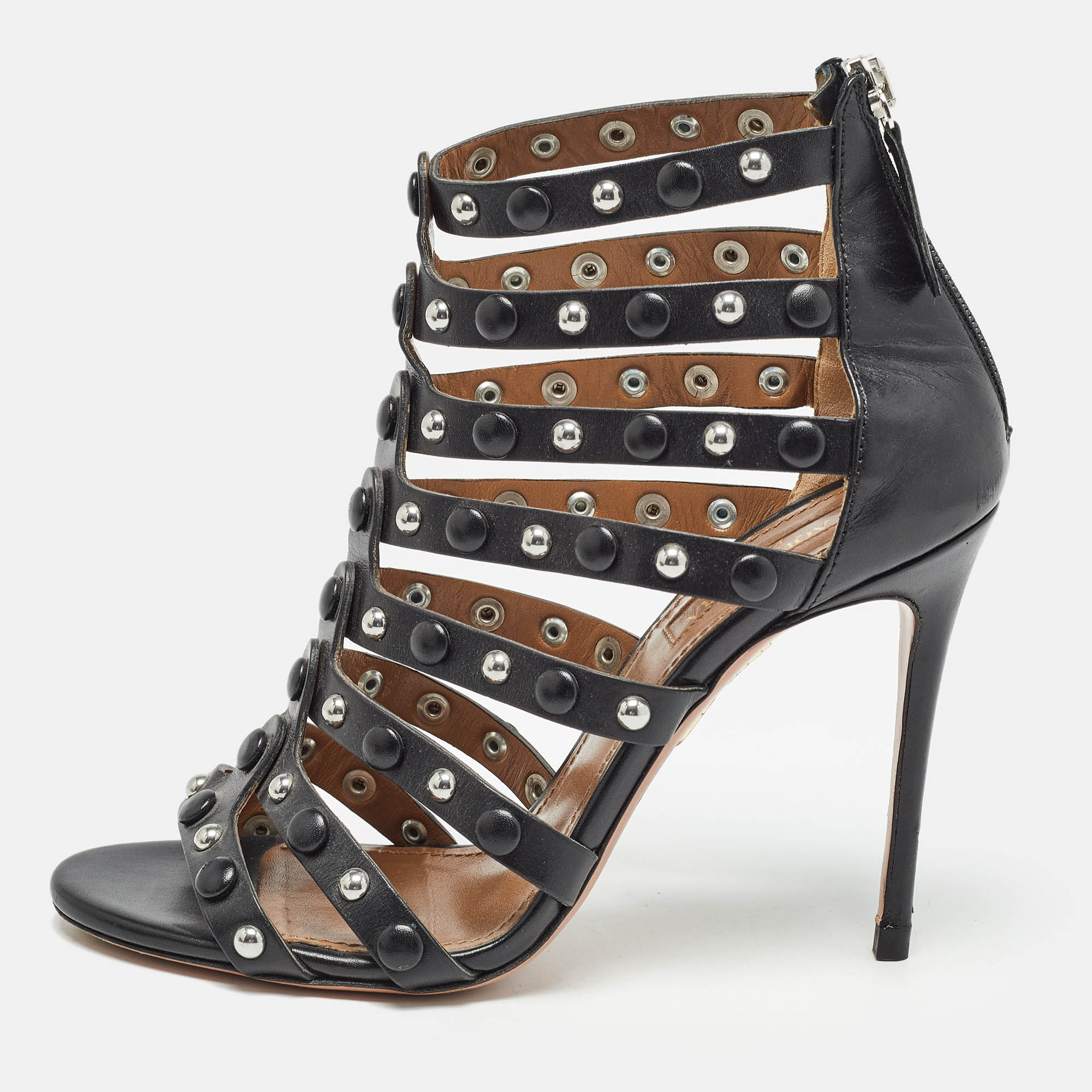 Aquazzura Black Leather Studded Gladiator Sandals Size 36, Sandals - Luxury Closet catalog