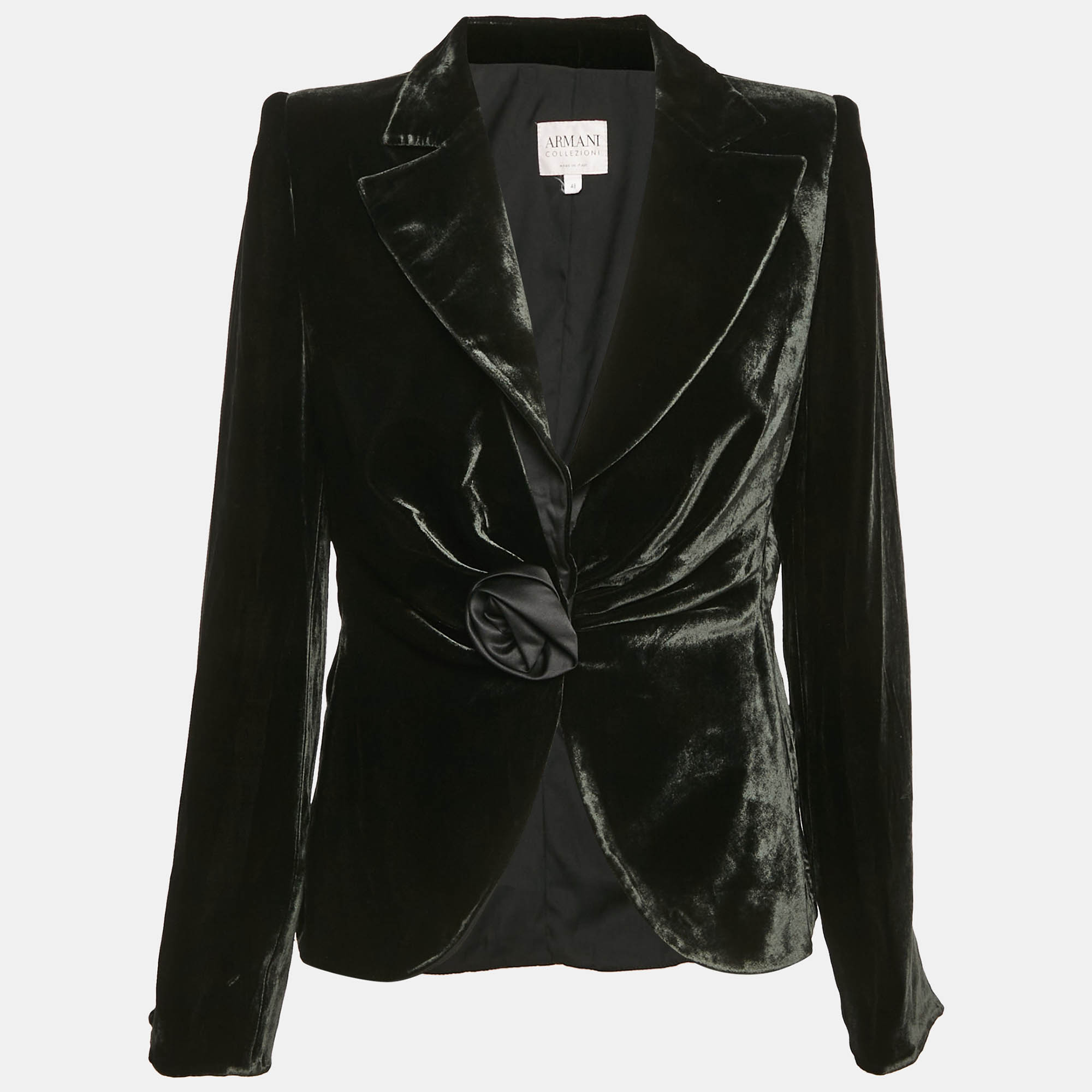 Armani Collezioni Green Rose Applique Velvet Blazer XL, Coats & Jackets - Luxury Closet catalog