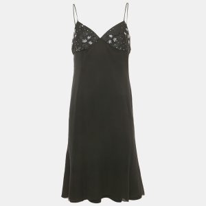 Armani Collezioni Black Chiffon Sequin Embellished Mini Dress M, Dresses - Luxury Closet catalog