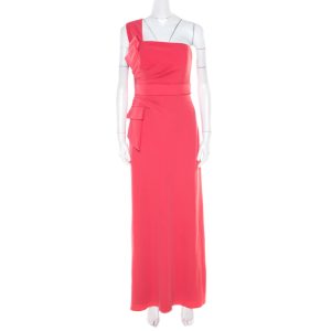 Armani Collezioni Salamander Pink Crepe Pleated Bow Trim One Shoulder Evening Gown M, Dresses - Luxury Closet catalog