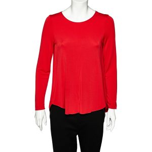 Armani Collezioni Red Jersey Round Neck Top M, Shirts & Tops - Luxury Closet catalog