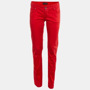 Armani Jeans Red Cotton Slim Fit Pants M/Waist 32", Clothing - Luxury Closet catalog