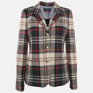 Armani Jeans Navy Blue/Multicolor Tweed Button Front Jacket M, Coats & Jackets - Luxury Closet catalog