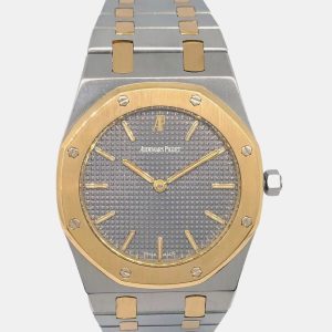 Audemars Piguet Black 18k Yellow Gold Stainless Steel Royal Oak 56303SA.OO.0789SA.01 Quartz Women's Wristwatch 33 mm, Watches - Luxury Closet catalog