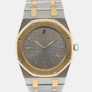 Audemars Piguet Black 18k Yellow Gold Stainless Steel Royal Oak 56303SA.OO.0789SA.01 Quartz Women's Wristwatch 33 mm, Watches - Luxury Closet catalog