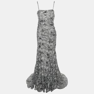 Badgley Mishka Silver Sequin Mesh Embellished Dress M, Dresses - Luxury Closet catalog