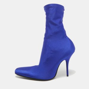 Balenciaga Blue Stretch Fabric Ankle Length Boots Size 38.5, Boots - Luxury Closet catalog
