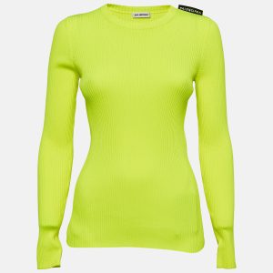 Balenciaga Fluorescent Green Rib Knit Sweater M, Sweaters & Cardigans - Luxury Closet catalog