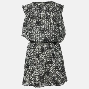 Balenciaga Black/White Abstract Print Silk Mini Dress S, Dresses - Luxury Closet catalog