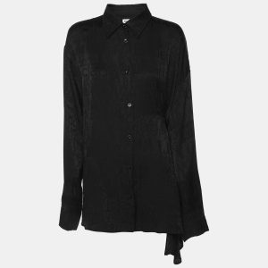 Balenciaga Black Logo Printed Silk Long Sleeve Shirt M, Shirts & Tops - Luxury Closet catalog