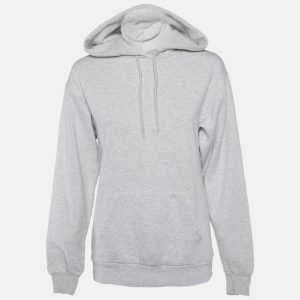 Balenciaga Grey Logo Applique Hooded Sweatshirt S, Sweaters & Cardigans - Luxury Closet catalog