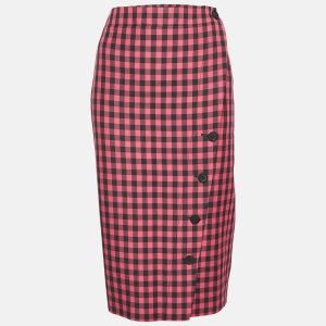 Balenciaga Pink Gingham Check Pencil Skirt S, Skirts - Luxury Closet catalog